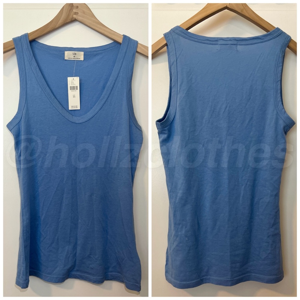 Anthropologie t.la Blue Scoop Neck Tank Top XS